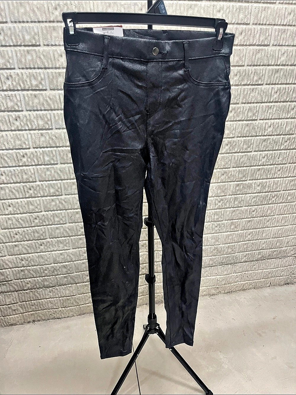Time and Tru High Rise Faux Leather Leggings Black Size Medium